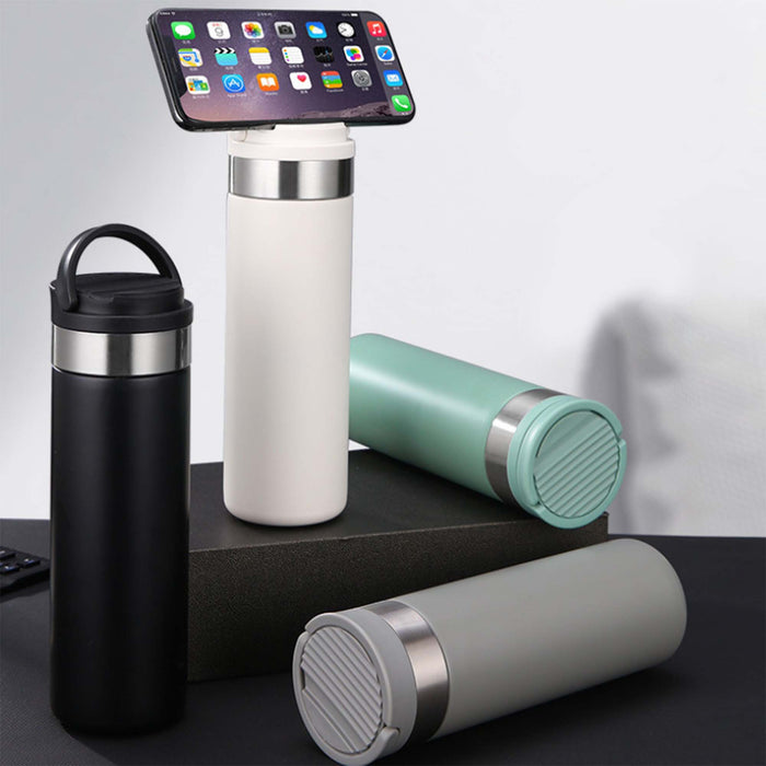 2 pcs Thermos Water Bottle with Phone Stand and Mirror