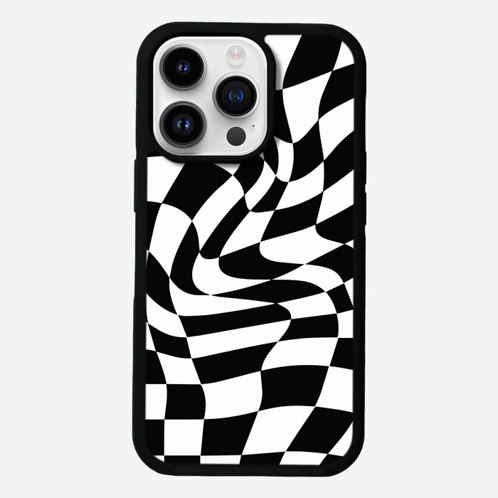 Checkerboard Swirl Black by Henvy