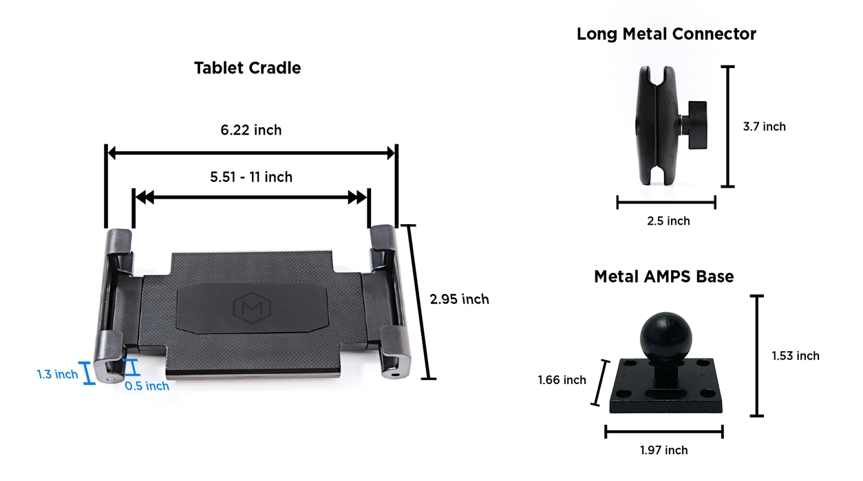 Mighty Mount™ Heavy Duty AMPS mount for Tablet/iPad/Phone