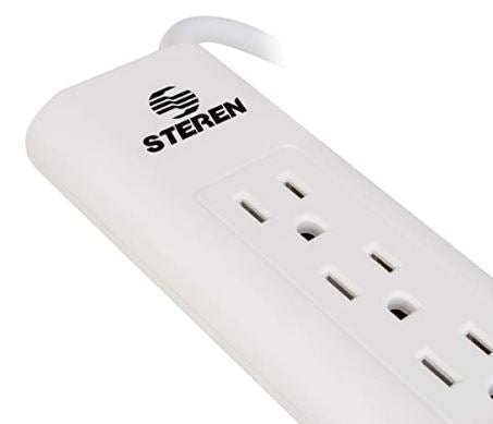 Steren Power Strip - 6 outlet, 2.5 meter cable