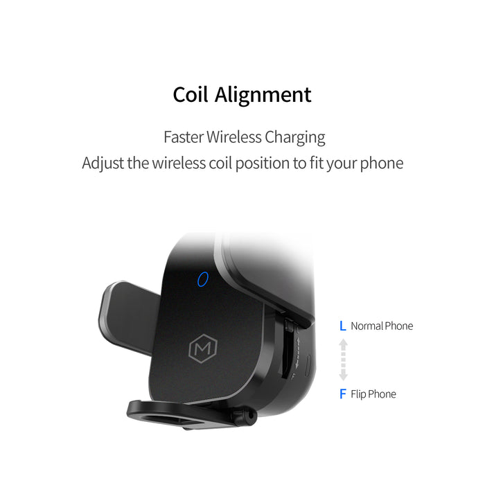Mini Grip Cradle - 15W Wireless Charger with Vent & Dash Mount & PD20 Car charger