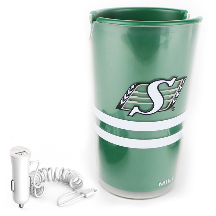 Saskatchewan Roughriders World Cup Car Charger w/ Micro-USB Cable - Green